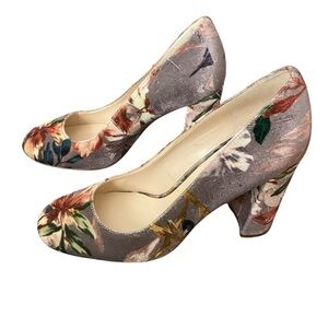 Nine West velour floral heels-8